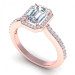 1.10CT emerald and round cut diamonds engagement ring