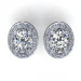 0.70CT oval and round cut diamonds stud earrings