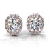 1.20CT oval and round cut diamonds stud earrings