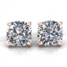 1.00CT cushion cut diamonds stud earrings