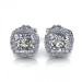 0.90CT cushion and round cut diamonds stud earrings
