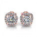0.90CT cushion and round cut diamonds stud earrings