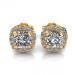 0.90CT cushion and round cut diamonds stud earrings