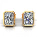 2.00CT radiant cut diamonds stud earrings