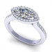 1.10CT marquise and round cut diamonds engagement ring