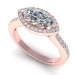 0.65CT marquise and round cut diamonds engagement ring