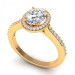0.75CT oval and round cut diamonds engagement ring