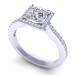 0.85CT princess and round cut diamonds engagement ring