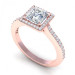 0.75CT princess and round cut diamonds engagement ring