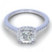 0.80CT ascher and round cut diamonds engagement ring