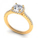 1.15CT ascher and round cut diamonds engagement ring