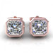 2.00CT ascher cut diamonds stud earrings