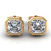 1.00CT ascher cut diamonds stud earrings