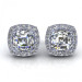0.70CT ascher and round cut diamonds stud earrings