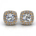 0.70CT ascher and round cut diamonds stud earrings