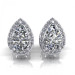 0.62CT pear and round cut diamonds stud earrings