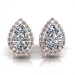 2.12CT pear and round cut diamonds stud earrings