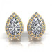 0.37CT pear and round cut diamonds stud earrings