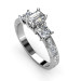1.25CT Emerald and Round Cut Diamonds Engagement Ring
