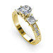 1.15CT Princess and Round Cut Diamonds Engagement Ring