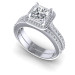 1.05CT Princess And Round Cut Diamonds Bridal Set