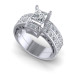 1.45CT Princess And Round Cut Diamonds Bridal Set