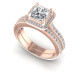 1.05CT Princess And Round Cut Diamonds Bridal Set