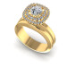 0.69CT Cushion And Round Cut Diamonds Bridal Set