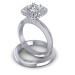 0.69CT Cushion And Round Cut Diamonds Bridal Set