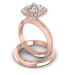 0.69CT Cushion And Round Cut Diamonds Bridal Set