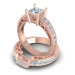 1.45CT Round And Princess Cut Diamonds Bridal Set