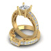 1.55CT Round And Princess Cut Diamonds Bridal Set