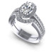 1.10CT Oval And Round Cut Diamonds Bridal Set