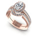 1.10CT Oval And Round Cut Diamonds Bridal Set