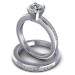 1.65CT Princess And Round Cut Diamonds Bridal Set