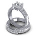 1.00CT Round And Princess Cut Diamonds Bridal Set