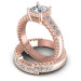 1.00CT Round And Princess Cut Diamonds Bridal Set