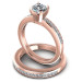 1.65CT Princess And Round Cut Diamonds Bridal Set