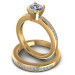1.40CT Princess And Round Cut Diamonds Bridal Set