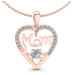 0.55CT Round Cut Diamonds Heart Pendant