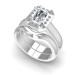 0.51CT Radiant And Round Cut Diamonds Bridal Set