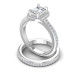 0.90CT Round And Emerald Cut Diamonds Bridal Set