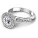 1.45CT Princess And Round Cut Diamonds Engagement Rings
