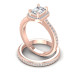 1.35CT Round And Emerald Cut Diamonds Bridal Set