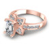 1.05CT Princess And Round Cut Diamonds Engagement Rings