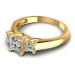 0.55CT Emerald And Princess Cut Diamonds Engagement Rings