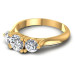 1.10CT Princess And Round Cut Diamonds Three Stone Ring