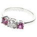 0.90CT Round Cut Diamond and Rubies Three Stone Ring