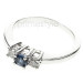 0.50CT Round Cut Sapphire and Diamonds Three Stone Ring
