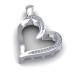 0.10CT Round Cut Sterling Silver Diamond Heart Pendant